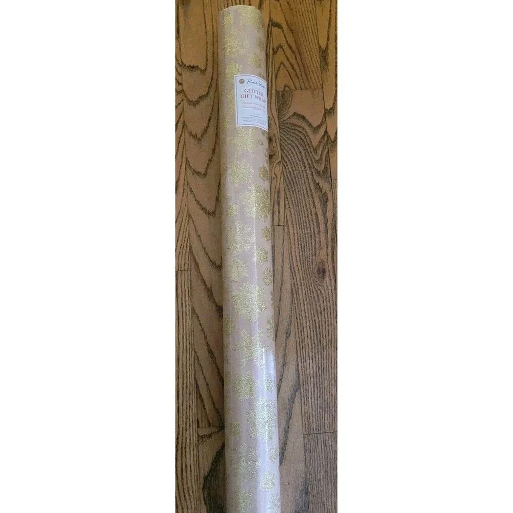 Punch Studio Glitter Christmas Wrapping Paper Gift Wrap Premium Heavy Jumbo Roll